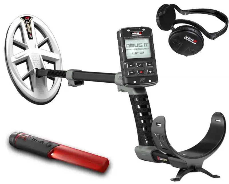 XP Deus 2 Gold HF2 RC WSA ST Metalldetektor – Hochfrequenz-Suchspule mit Fernbedienung und WSA ST Stereo-Kopfhörer